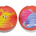 Papieren lampion bol met dierenpatroon 25 cm