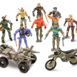 The Corps soldati con moto – set di 8 figure 11 cm
