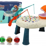 Skill game: fishing for little fish – dinosaur table, orange