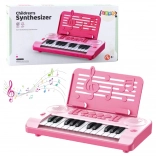 Petit piano électronique éducatif pour enfants, 24 touches, rose