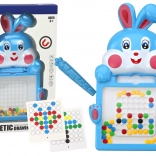 Magnetic Board Rabbit with 7 Patterns and Magnetic Pen Blue