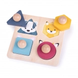 Bigjigs Toys houten dierenpuzzel met knopjes