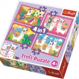 Puzzle Cheerful Llamas 4-in-1 TREFL (35, 48, 54 and 70 pieces)