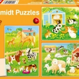 SCHMIDT Farm Friends puzzle set, 3×24 pieces