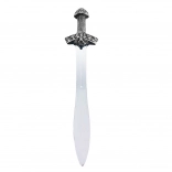 Knight's sword with silver PVC handle 56 cm
