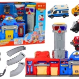 Fire and Police Station with Vehicles - City Action