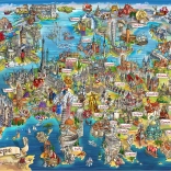 GIBSONS Puzzle Journey Across Europe 1000 pieces