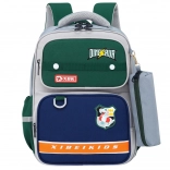 School backpack with Dinosaur motif and pencil case gray 16L