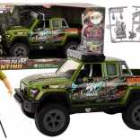 Green Off-Road Vehicle with Dino Figures and Sound Effects