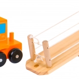 Wooden Cargo Truck with Trailer and Alphabet Blocks for Kids 2+