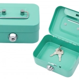 Lockable Metal Money Box with Two Keys - Turquoise