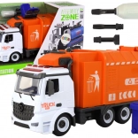 Kit de construction camion-benne à ordures avec tri des déchets et tournevis avec lumières et sons