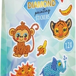 Diamond Painting – Animal Stickers, 12 pcs