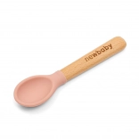 New Baby Silicone and Wooden Spoon Pink