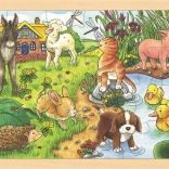 Wooden Puzzle Farm Babies 24 Pieces