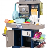 kids’ play kitchen with lighting, sounds, and running water + accessories