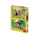 Dino puzzle Little Mole – Celebration 2×48 pieces