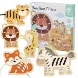 Classic World Wooden Lacing Animals Africa – 10 pieces