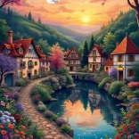 Puzzle Village by the Water 500 pieces