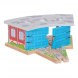Bigjigs Rail triple depot with doors for wooden railways
