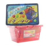 Shopping basket with fruit and groceries