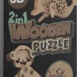 Wooden 3D Puzzle 2-in-1 Monkey and Dolphin