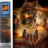 Diamond Painting Dreamcatcher with Wolves 30x40 cm