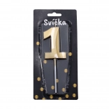 Party svečka številka 1 zlata