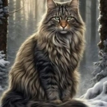 Diamantové Malování Kocour v Lese 30x40cm