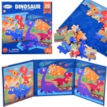 Magnetic puzzle book dinosaurs, 40 pieces