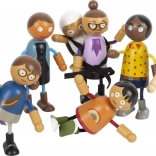Flexible Wooden Dolls – Family with Baby, 8 pcs