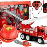 Firefighter set for kids 14 pcs with truck, helmet, fire extinguisher and saw