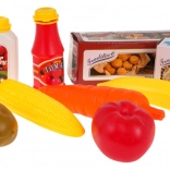 Children's Shopping Cart with Blue Basket and Accessories