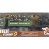 Military Vehicle with Trailer and Machine Gun