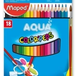 Triangular Colored Pencils Maped Aqua Color'Peps 18 pcs with Brush