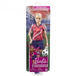 Barbie soccer player in a red jersey