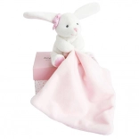 Doudou Bunny with Cuddle Cloth Pink Gift Set