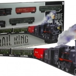 Velika električna željeznička staza s dimom i svjetlima, 4 vagona, elipsa 156 cm