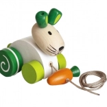 Pull-along toy bunny with carrot