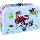 Suitcase with Mole and Car Motif