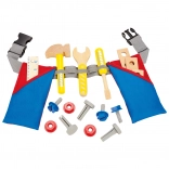 Bino children's tool belt with tools, 17 pieces