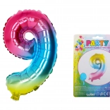 Opblaasbare regenboog balloon nummer 9