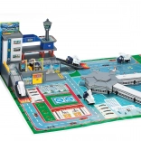 Lufthavnsgarage – sæt med 4 biler og fly, metal