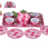 Detská plechová čajová súprava 14 ks na tácke