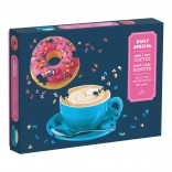 Special 2-in-1 puzzle set – donut and coffee cup, approximately 625 pieces