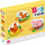 Baby Puzzle Farm Animals 3-in-1 (2, 3, 4 pieces) DODO