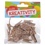 Drewniane kolorowe klamerki 3,5 cm ze sznurkiem, 15 szt.