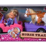 bambola Evi Love con jeep e rimorchio per cavallo