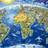 Educa Puzzle Map with World Landmarks 2000 Pieces