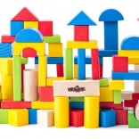 blocs de construction en bois dans un seau 100 pcs